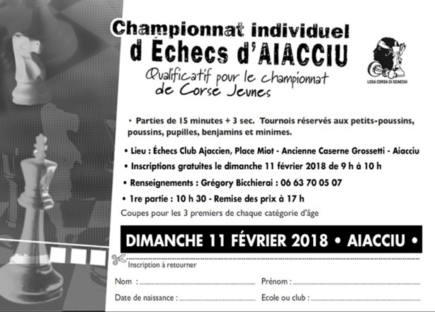 Qualificatif du championnat corse jeune dimanche 11 février