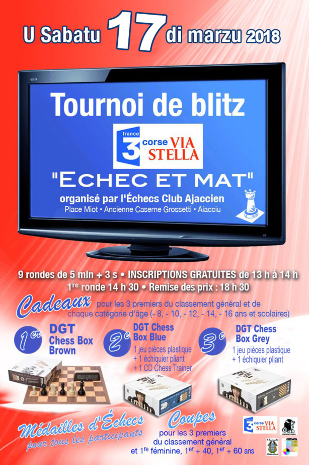 Blitz "Via Stella Echec et Mat" u sabatu 17 di Marzu Blitz "Via Stella Echec et Mat" u sabatu 17 di Marzu