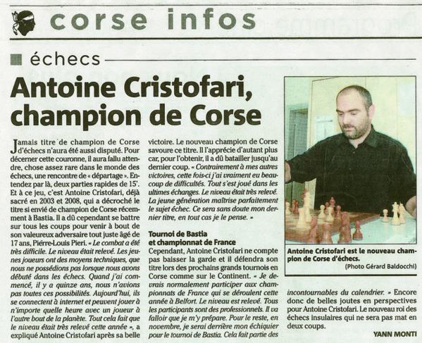 Antoine Cristofari, champion de Corse