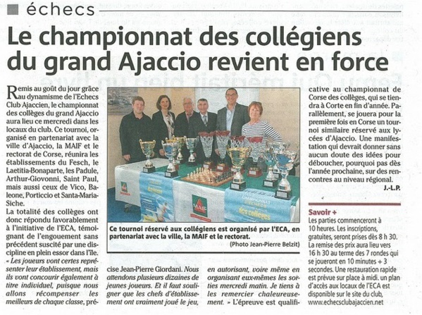 Le championnat des collégiens du Grand Ajaccio revient en force