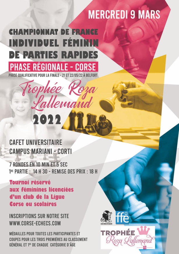 Championnat de France Individuel Féminin de parties Rapides.Trophée Roza Lallemand