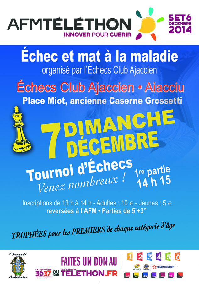 L'Echecs Club Ajaccien se mobilise pour le téléthon
