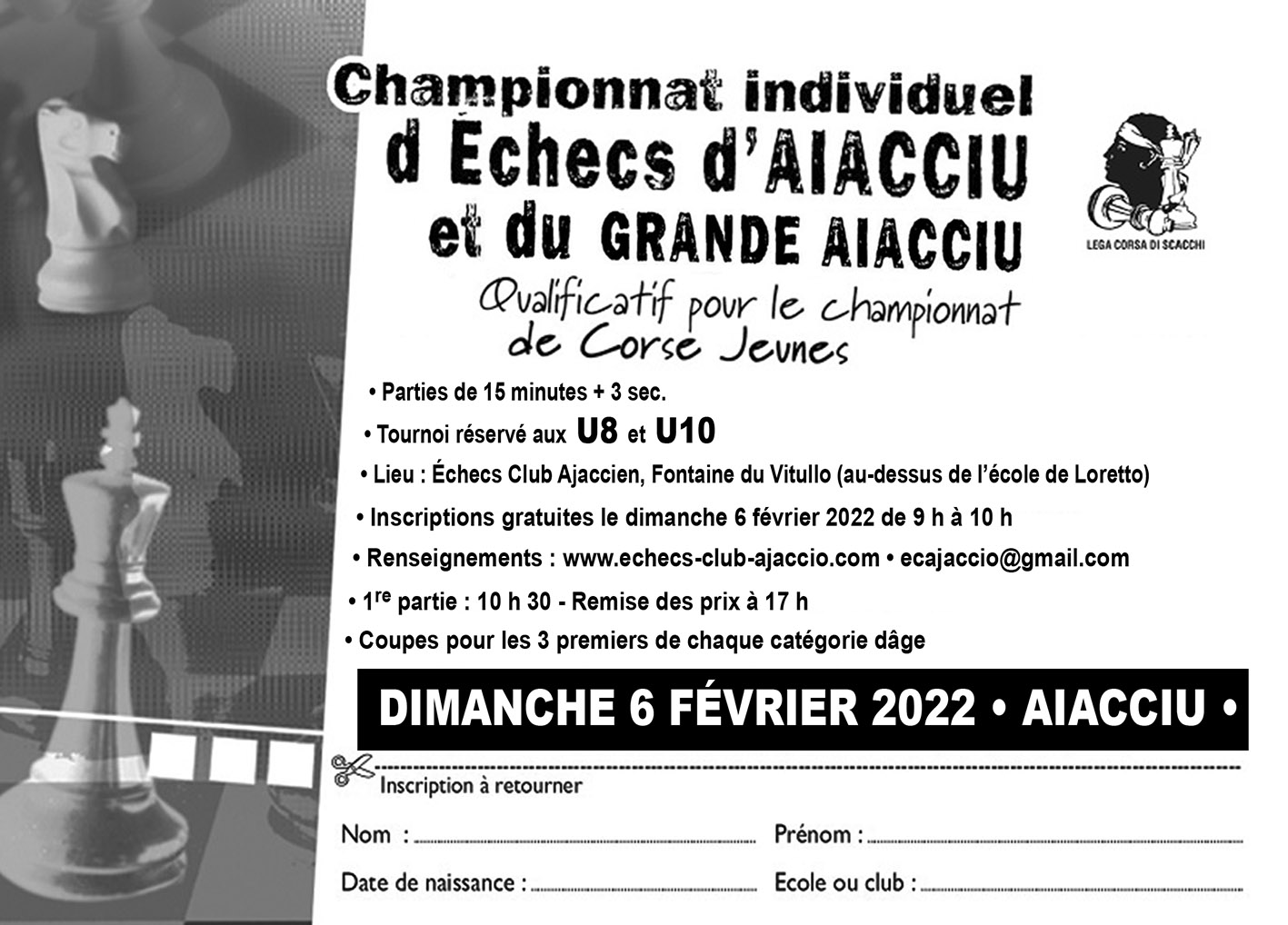 Classement général du tournoi qualificatif U8 et U10. 06/02/2022.