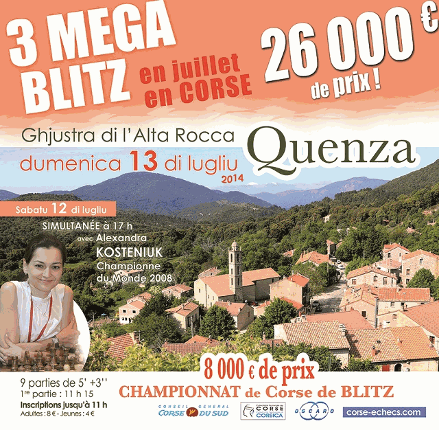 Guillaume Gerandi remporte le tournoi AIR CORSICA et obtient le titre de champion de blitz  d'Aiacciu