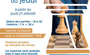 Tournois internes du jeudi ! Inscrivez-vous !