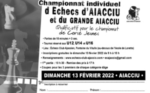 Championnat Individuel d'échecs d'Aiacciu et du Grande Aiacciu U12, U14 et U16.13/02/2022.