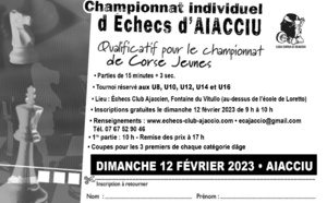 Championnat individuel d'échecs d'Aiacciu qualificatif pour le championnat de Corse Jeunes
